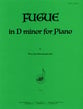Fugue in D minor for Piano piano sheet music cover